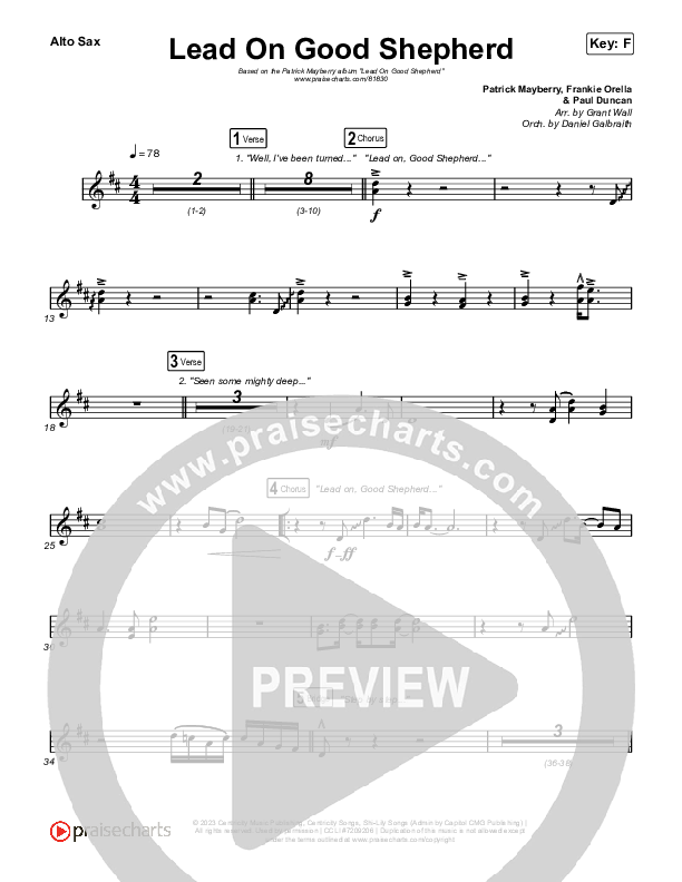 Lead On Good Shepherd Sax Pack (Patrick Mayberry / Crowder)