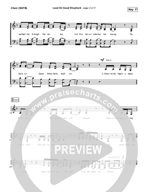 Lead On Good Shepherd Choir Sheet (SATB) (Patrick Mayberry / Crowder)