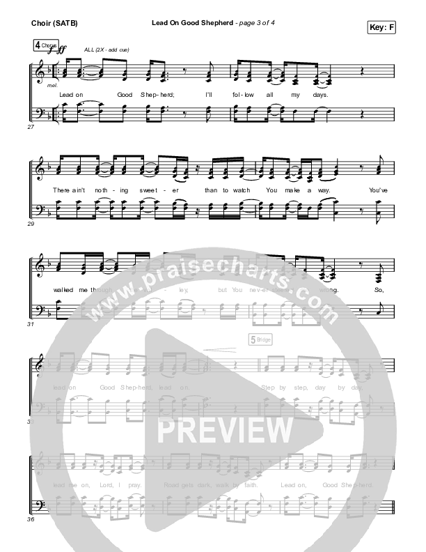 Lead On Good Shepherd Choir Sheet (SATB) (Patrick Mayberry / Crowder)