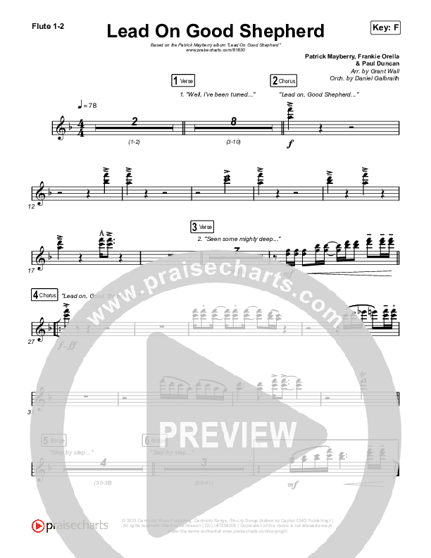 Lead On Good Shepherd Flute 1,2 (Patrick Mayberry / Crowder)