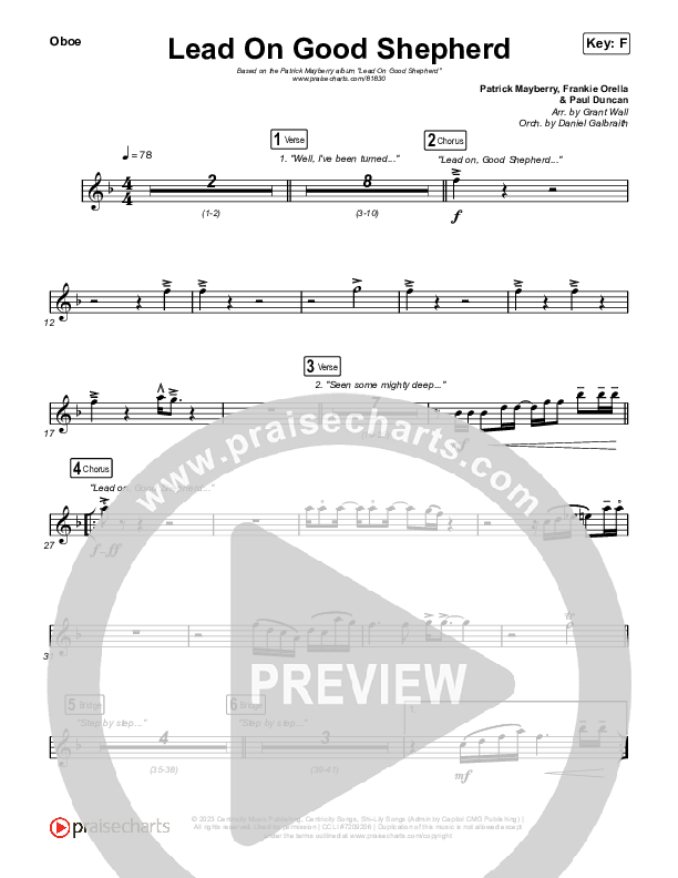 Lead On Good Shepherd Oboe (Patrick Mayberry / Crowder)