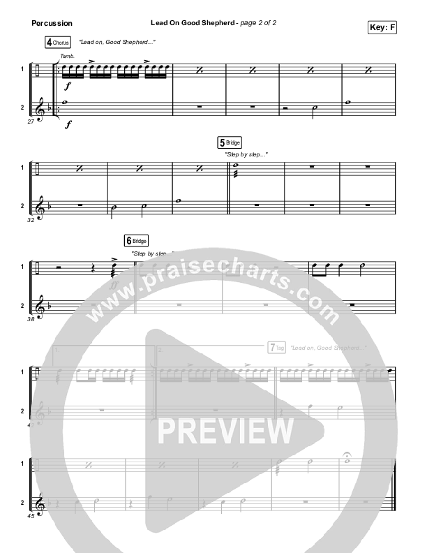 Lead On Good Shepherd Percussion (Patrick Mayberry / Crowder)