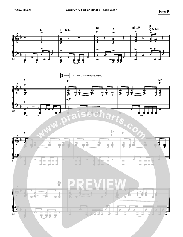 Lead On Good Shepherd Piano Sheet (Patrick Mayberry / Crowder)