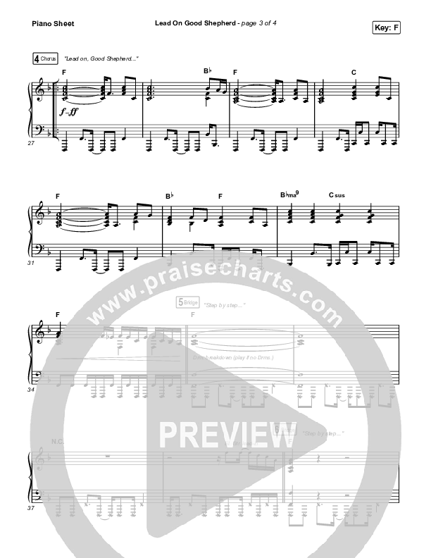 Lead On Good Shepherd Piano Sheet (Patrick Mayberry / Crowder)