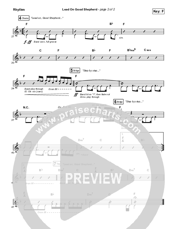 Lead On Good Shepherd Rhythm Chart (Patrick Mayberry / Crowder)