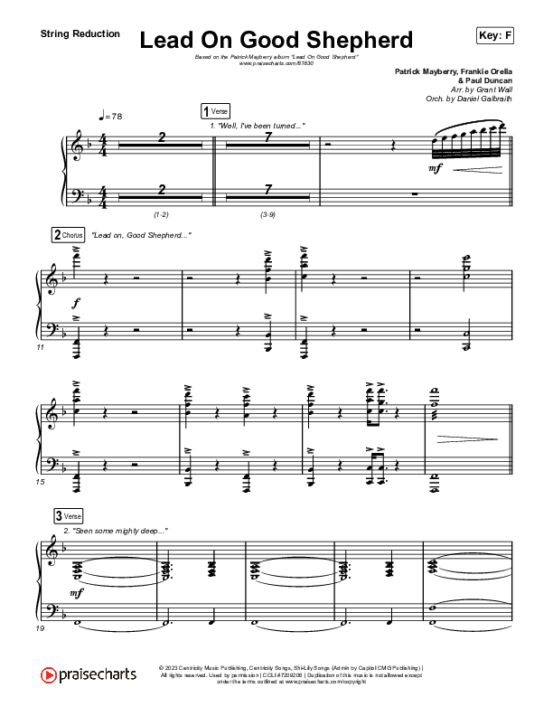 Lead On Good Shepherd String Reduction (Patrick Mayberry / Crowder)