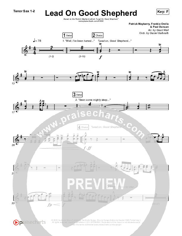 Lead On Good Shepherd Sax Pack (Patrick Mayberry / Crowder)