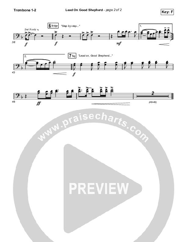 Lead On Good Shepherd Trombone 1/2 (Patrick Mayberry / Crowder)