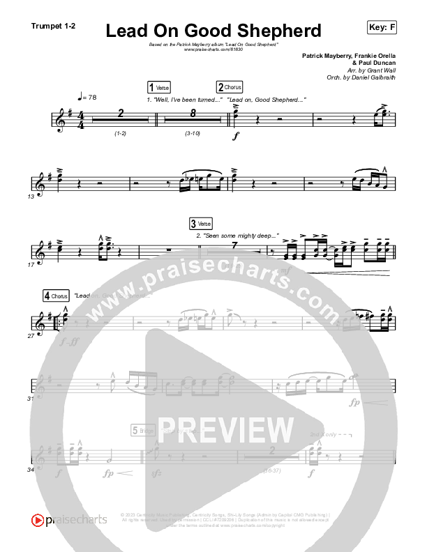 Lead On Good Shepherd Trumpet 1,2 (Patrick Mayberry / Crowder)