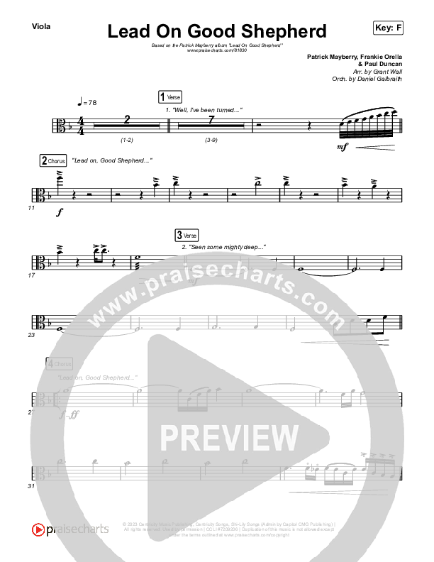 Lead On Good Shepherd Viola (Patrick Mayberry / Crowder)
