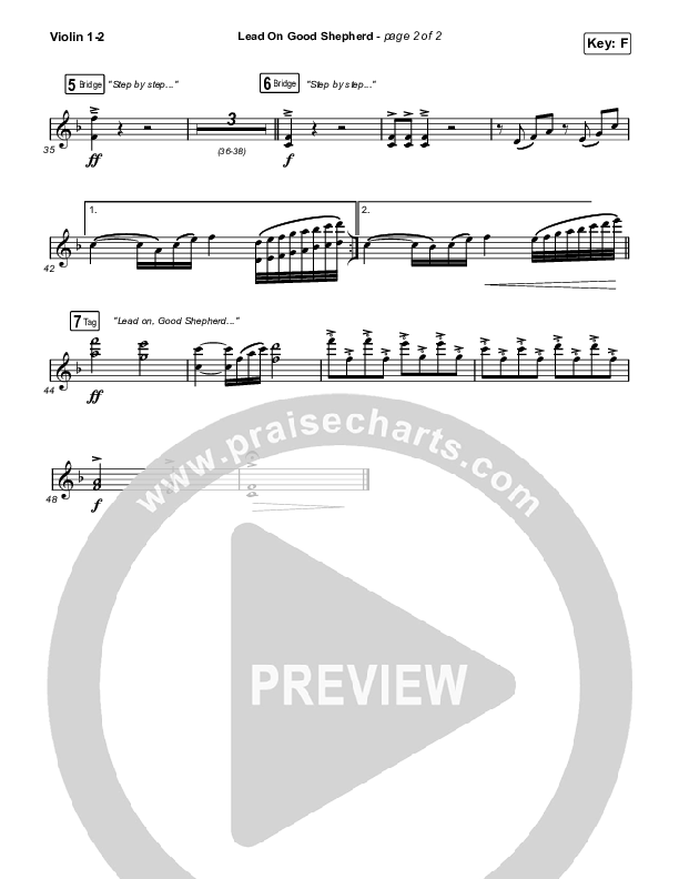 Lead On Good Shepherd (Choral Anthem SATB) Violin 1,2 (Patrick Mayberry / Crowder)