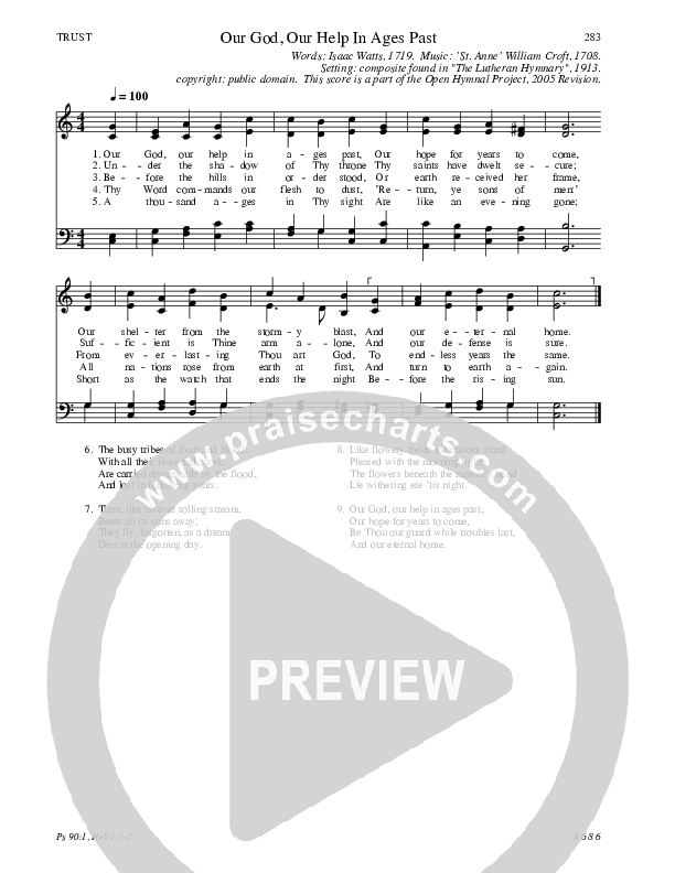 Our God, Our Help In Ages Past Hymn Sheet (SATB) (Traditional Hymn)