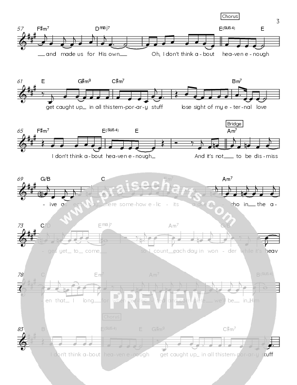 Heaven Enough Lead Sheet Melody (Jeremy Good)