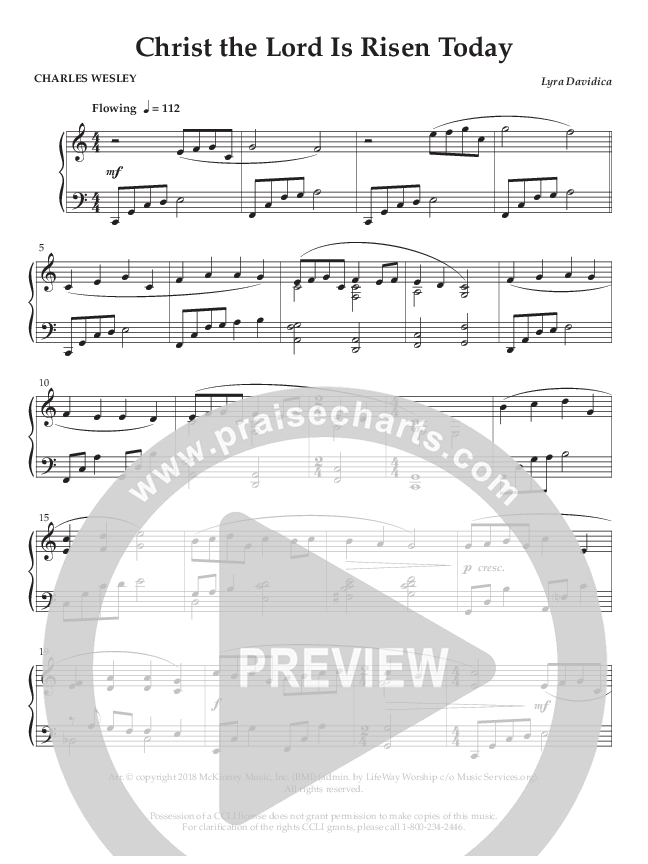 Christ The Lord Is Risen Today (Instrumental) Piano Solo (Lifeway Worship / Arr. Phillip Keveren)