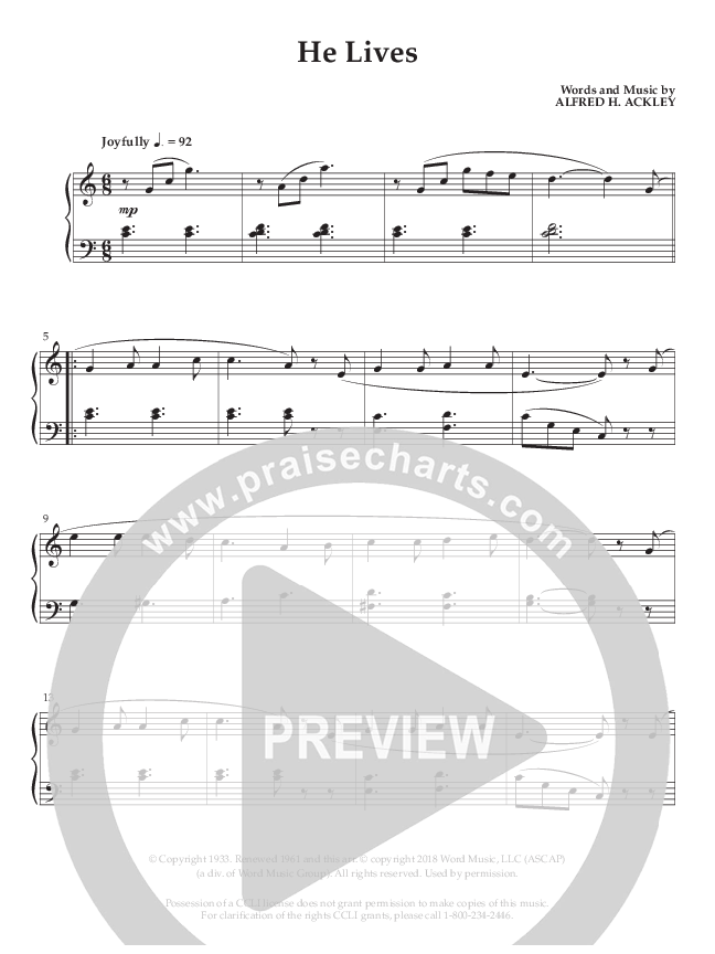 He Lives (Instrumental) Piano Solo (Lifeway Worship / Arr. Phillip Keveren)