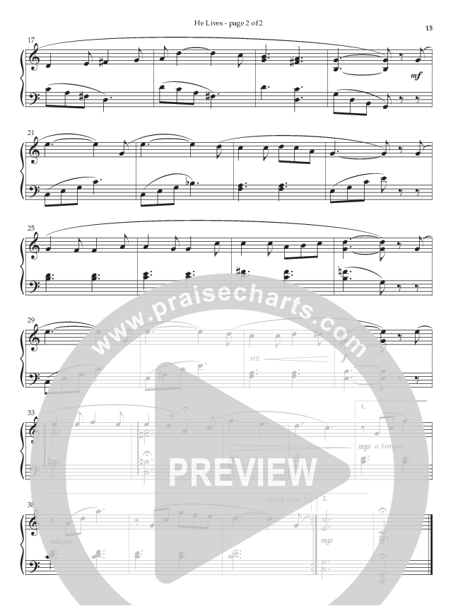 He Lives (Instrumental) Piano Solo (Lifeway Worship / Arr. Phillip Keveren)