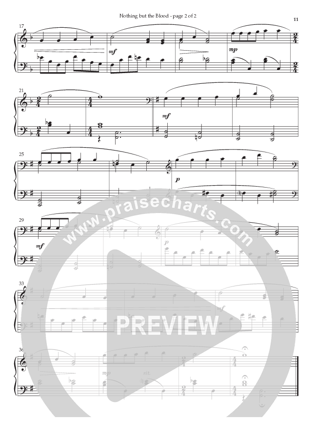 Nothing But The Blood (Instrumental) Piano Solo (Lifeway Worship / Arr. Phillip Keveren)