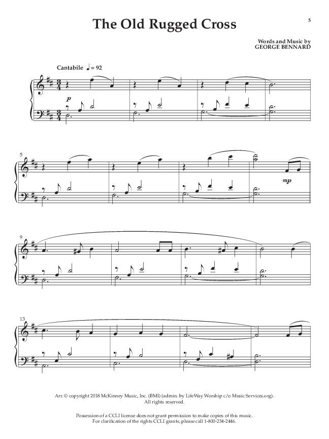 The Old Rugged Cross (Instrumental) Piano Solo (Lifeway Worship / Arr. Phillip Keveren)