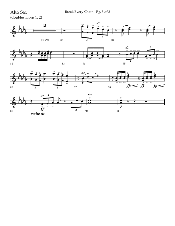 Break Every Chain (Choral Anthem SATB) Alto Sax (Lifeway Choral / Arr. Joshua Spacht)