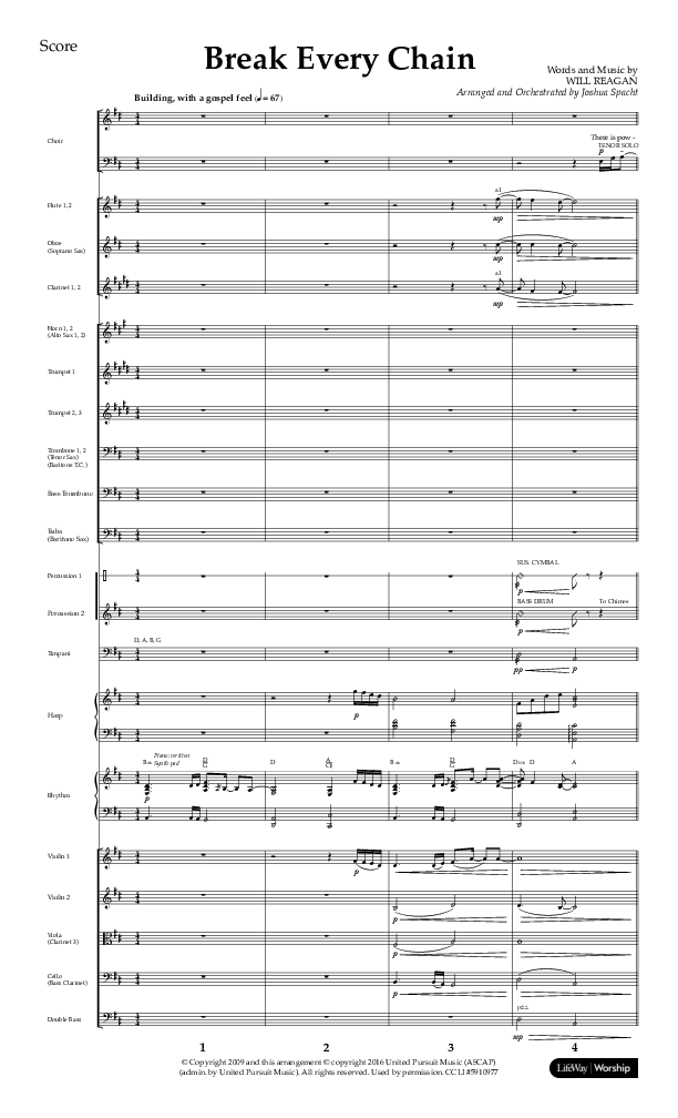 Break Every Chain (Choral Anthem SATB) Conductor's Score (Lifeway Choral / Arr. Joshua Spacht)