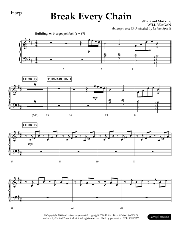 Break Every Chain (Choral Anthem SATB) Harp (Lifeway Choral / Arr. Joshua Spacht)
