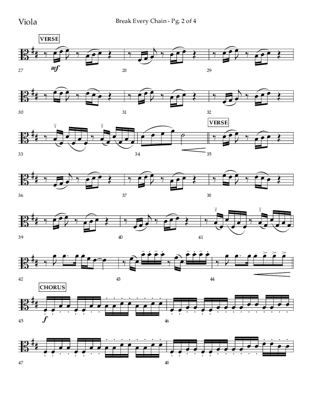 Break Every Chain (Choral Anthem SATB) Viola (Lifeway Choral / Arr. Joshua Spacht)
