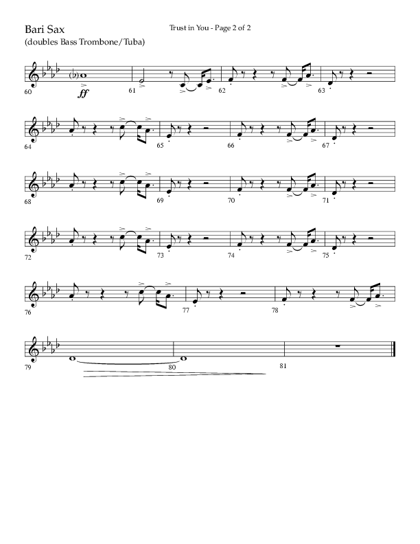Trust In You (Choral Anthem SATB) Bari Sax (Lifeway Choral / Arr. Bradley Knight)