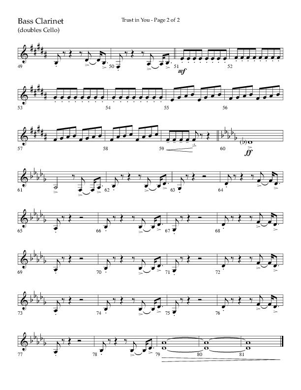 Trust In You (Choral Anthem SATB) Bass Clarinet (Lifeway Choral / Arr. Bradley Knight)