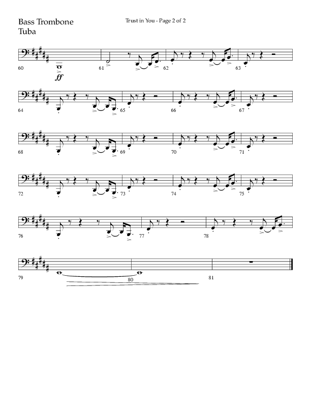 Trust In You (Choral Anthem SATB) Bass Trombone, Tuba (Lifeway Choral / Arr. Bradley Knight)