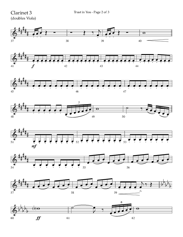Trust In You (Choral Anthem SATB) Clarinet 3 (Lifeway Choral / Arr. Bradley Knight)
