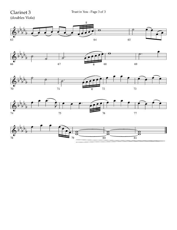 Trust In You (Choral Anthem SATB) Clarinet 3 (Lifeway Choral / Arr. Bradley Knight)