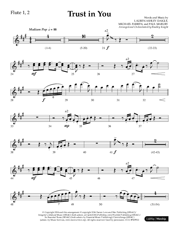 Trust In You (Choral Anthem SATB) Flute 1/2 (Lifeway Choral / Arr. Bradley Knight)