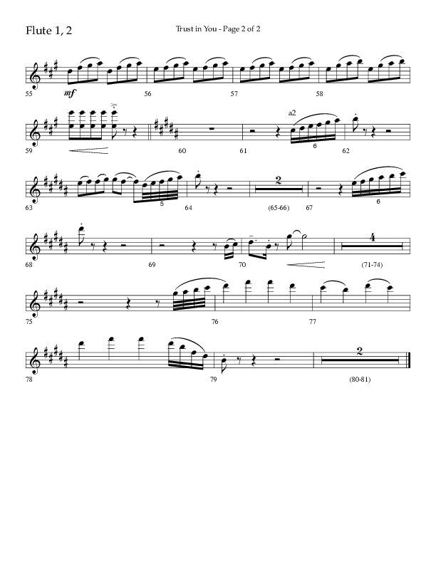 Trust In You (Choral Anthem SATB) Flute 1/2 (Lifeway Choral / Arr. Bradley Knight)