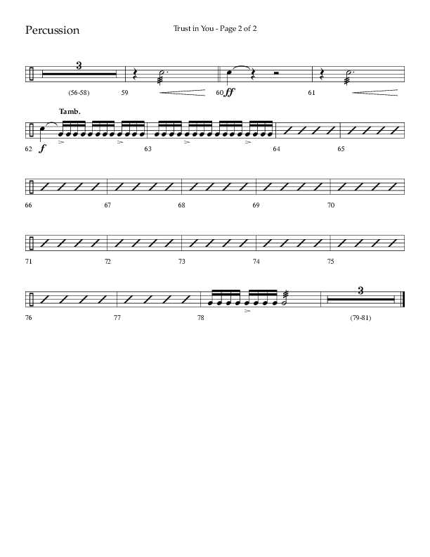 Trust In You (Choral Anthem SATB) Percussion (Lifeway Choral / Arr. Bradley Knight)