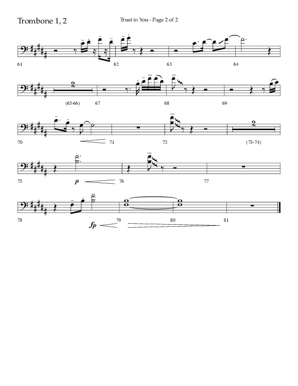 Trust In You (Choral Anthem SATB) Trombone 1/2 (Lifeway Choral / Arr. Bradley Knight)