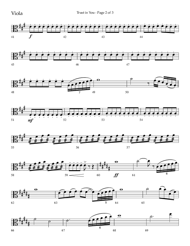 Trust In You (Choral Anthem SATB) Viola (Lifeway Choral / Arr. Bradley Knight)