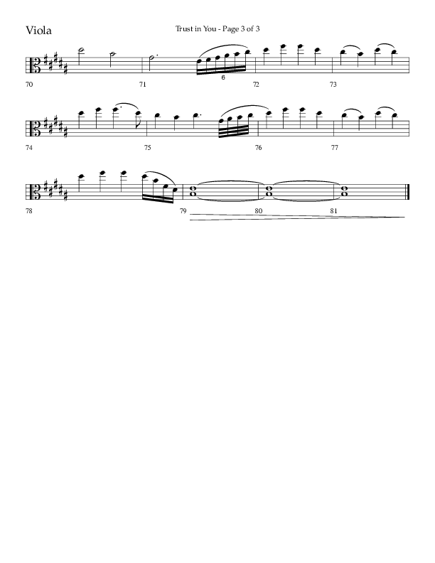 Trust In You (Choral Anthem SATB) Viola (Lifeway Choral / Arr. Bradley Knight)