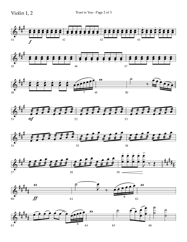 Trust In You (Choral Anthem SATB) Violin 1/2 (Lifeway Choral / Arr. Bradley Knight)