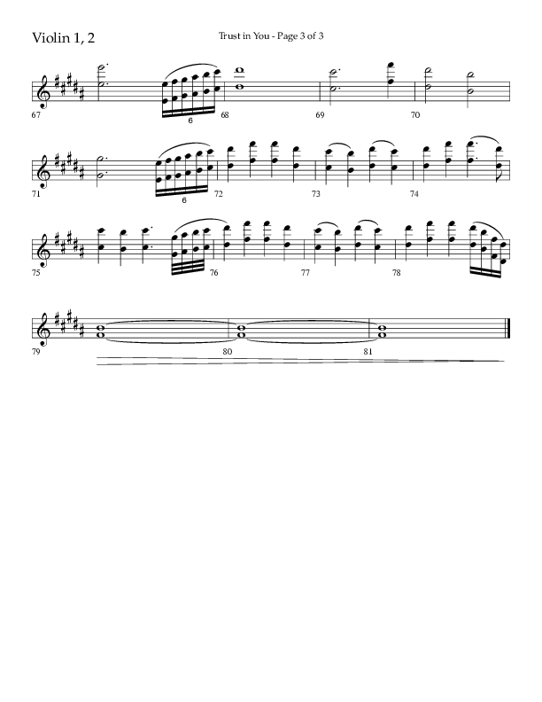 Trust In You (Choral Anthem SATB) Violin 1/2 (Lifeway Choral / Arr. Bradley Knight)