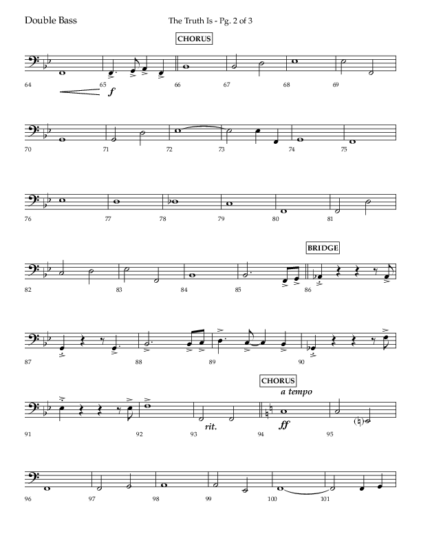 The Truth Is (Choral Anthem SATB) Double Bass (Lifeway Choral / Arr. Bradley Knight)