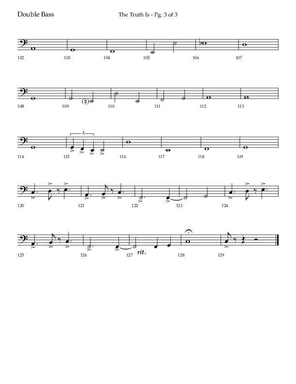 The Truth Is (Choral Anthem SATB) Double Bass (Lifeway Choral / Arr. Bradley Knight)