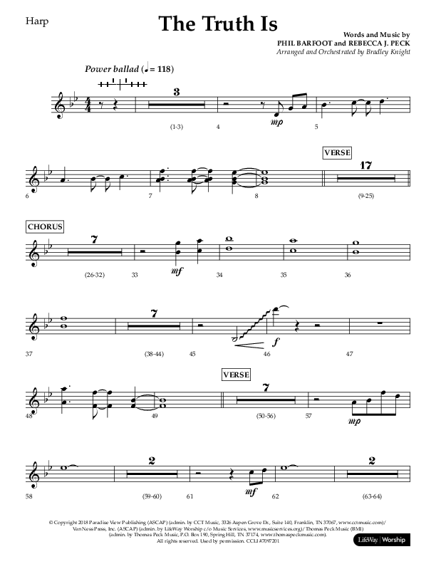 The Truth Is (Choral Anthem SATB) Harp (Lifeway Choral / Arr. Bradley Knight)