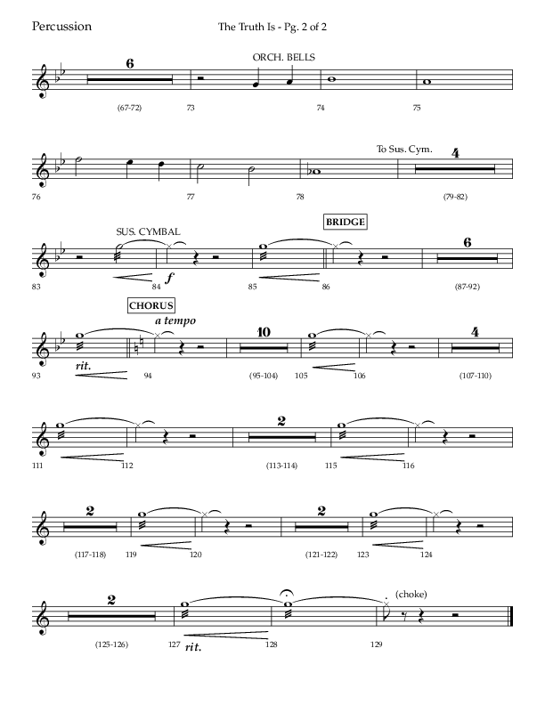 The Truth Is (Choral Anthem SATB) Percussion (Lifeway Choral / Arr. Bradley Knight)