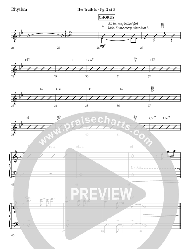 The Truth Is (Choral Anthem SATB) Lead Melody & Rhythm (Lifeway Choral / Arr. Bradley Knight)