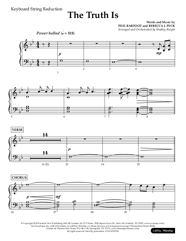 The Truth Is (Choral Anthem SATB) String Reduction (Lifeway Choral / Arr. Bradley Knight)