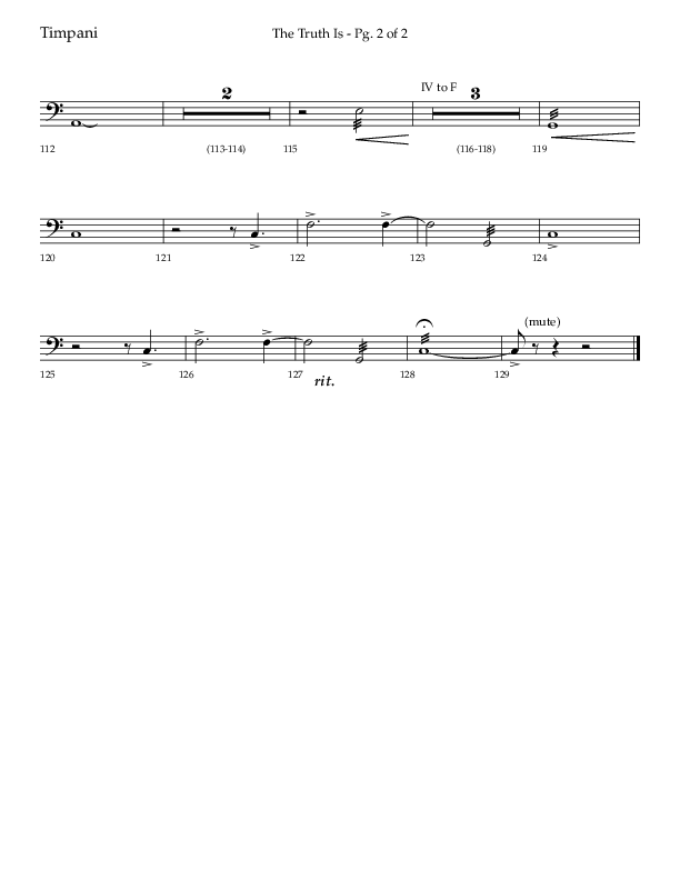 The Truth Is (Choral Anthem SATB) Timpani (Lifeway Choral / Arr. Bradley Knight)