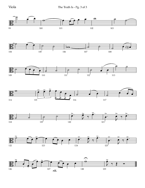 The Truth Is (Choral Anthem SATB) Viola (Lifeway Choral / Arr. Bradley Knight)