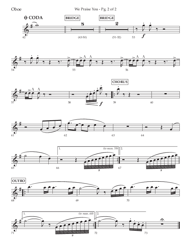 We Praise You (Choral Anthem SATB) Oboe (Lifeway Choral / Arr. Daniel Semsen)