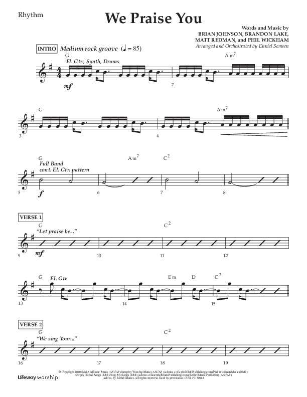We Praise You (Choral Anthem SATB) Lead Melody & Rhythm (Lifeway Choral / Arr. Daniel Semsen)