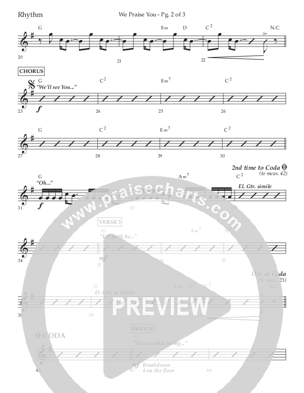 We Praise You (Choral Anthem SATB) Lead Melody & Rhythm (Lifeway Choral / Arr. Daniel Semsen)